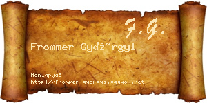 Frommer Györgyi névjegykártya